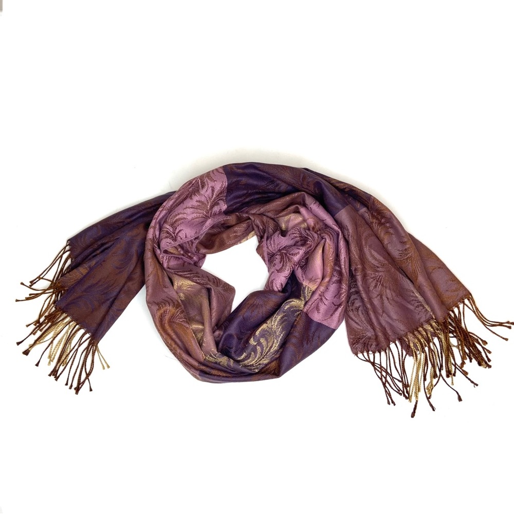 LORD & TAYLOR Purple Jacquard Print Scarf - Picture 13 of 13